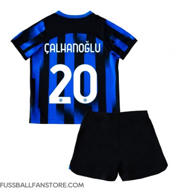 Inter Milan Hakan Calhanoglu #20 Replik Heimtrikot Kinder 2023-24 Kurzarm (+ Kurze Hosen)